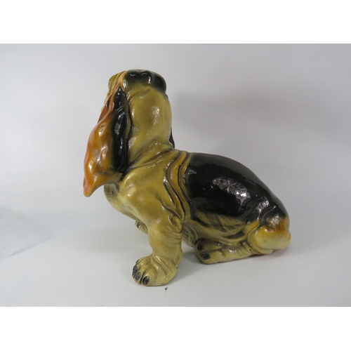 77 - Large vintage basset hound dog sculpture, 13.5