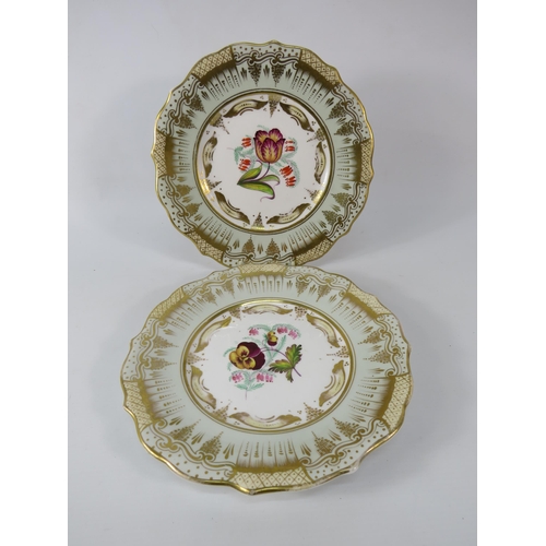 78 - Two handpainted c1840s Davenport cabinet plates.