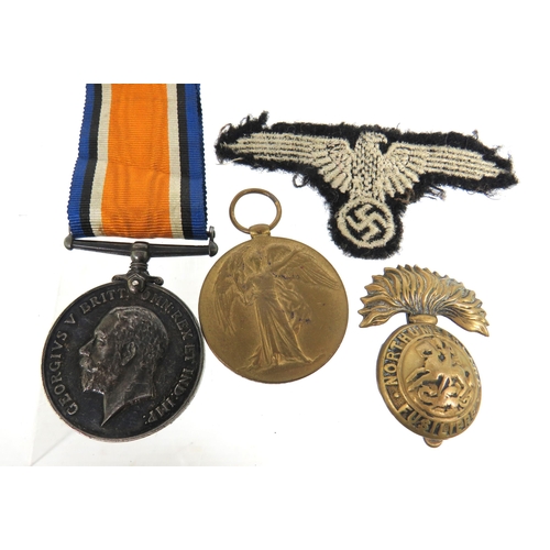 409 - WW1 14-18 Medal & Victory Medal. Both Awarded to 377047 Pte J. Jackson, Royal Scots together with a ... 