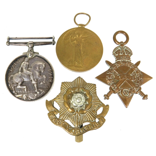 410 - WW1 14-18 Medal & Victory Medal plus WW1 14-15 Medal (Pip, Squeak & Wilfred) Awarded to 941 Pte  J.C... 