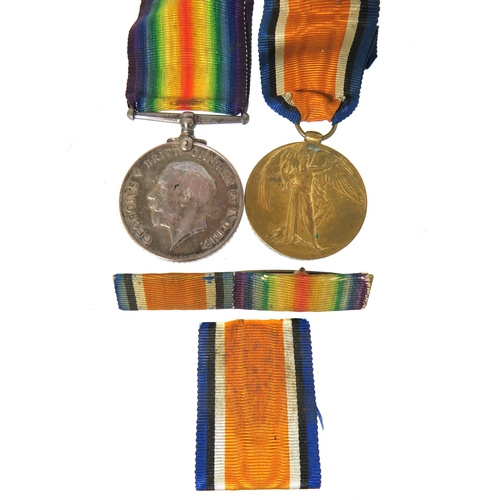 412 - WW1 14-18 Medal plus  Victory Medal awarded to Pte 77936 Pte G. Ward.  Durham Light Infantry along w... 