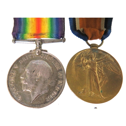 412 - WW1 14-18 Medal plus  Victory Medal awarded to Pte 77936 Pte G. Ward.  Durham Light Infantry along w... 