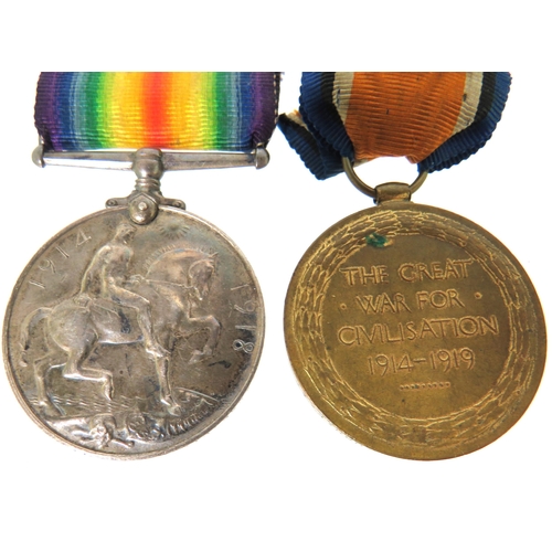 412 - WW1 14-18 Medal plus  Victory Medal awarded to Pte 77936 Pte G. Ward.  Durham Light Infantry along w... 