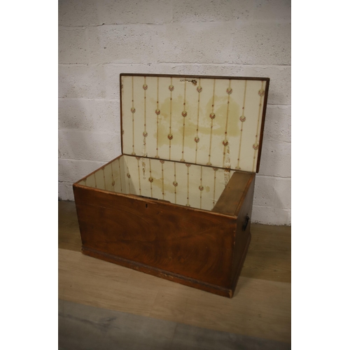 1209 - Antique Scumbled pine blanked box with candlebox within. Original Handles.  H:19 x W:37 x D:21 Inche... 