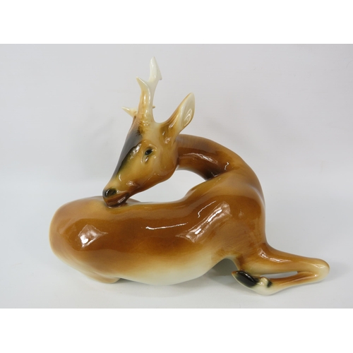 21 - Large Royal Dux resting deer, 7