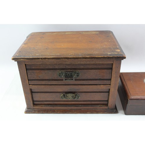 201 - Antique / Vintage Wooden Boxes Inc Brass Detailing Etc     638704