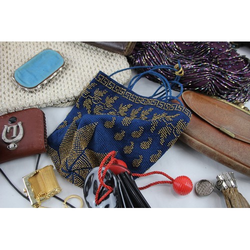 215 - Vintage Handbags & Purses Inc Beaded, Crochet, Shell, Cocktail Joblot     700865