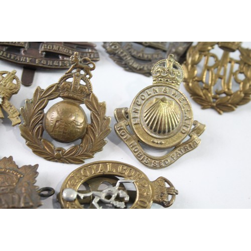 220 - Military Cap Badges Inc Australian, Royal Marines, HLI, Etc x 10     682599