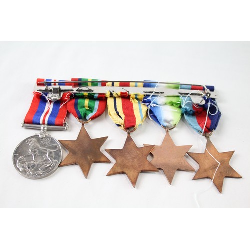 223 - Mounted WW2 Medal Group Inc Atlantic, Africa, Pacific Stars     683123