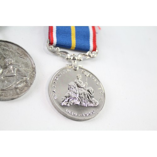 237 - WW1 1914 Mary Tin, Peace Medal, Red Cross Long Service & National Service x 4     683042