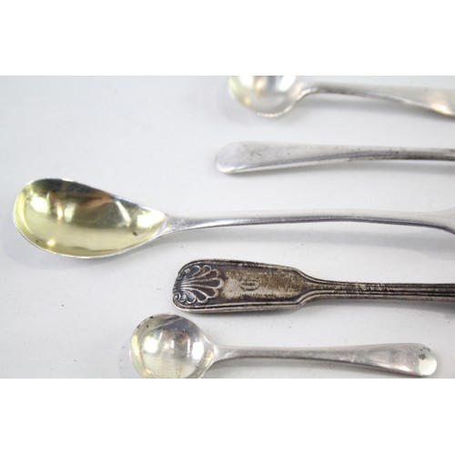 267 - 9 x Antique / Vintage .925 Sterling Silver Condiment Spoons Inc Georgian Etc 50g     657132