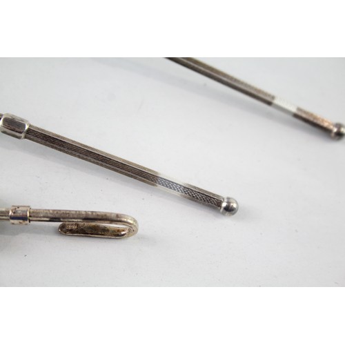 271 - 3 x Vintage Hallamrked .925 Sterling Silver Napkin Clip & Swizzle Sticks (18g)      657143