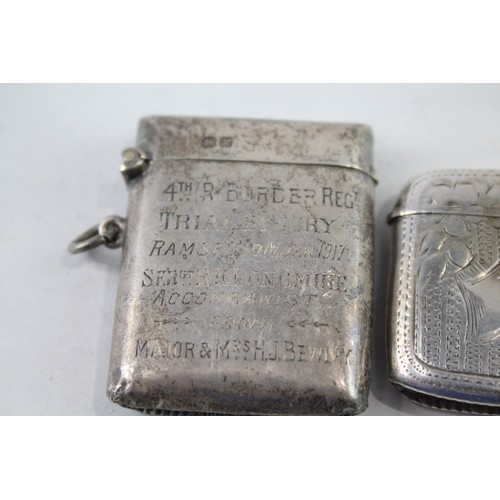 273 - 2 x Antique .925 Sterling Silver Vesta / Match Cases Inc Edwardian (46g)      657128