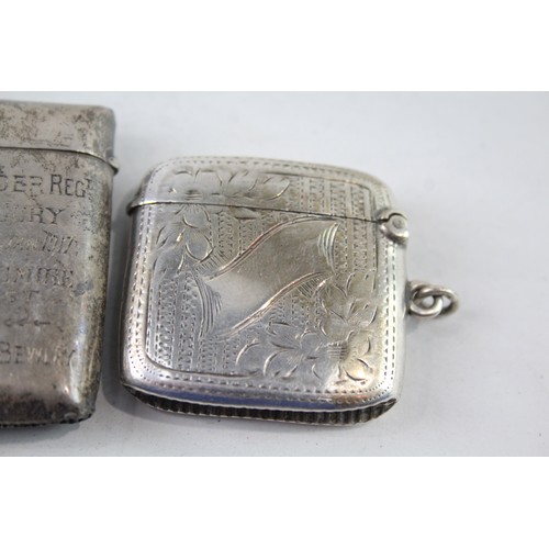 273 - 2 x Antique .925 Sterling Silver Vesta / Match Cases Inc Edwardian (46g)      657128