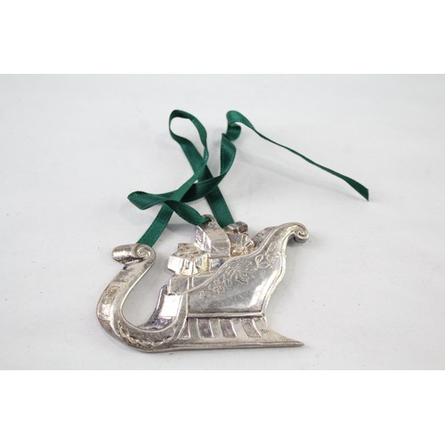 276 - Vintage Stamped .92t5 Sterling Silver Santa's Sleigh Christmas Ornament (31g)        657146