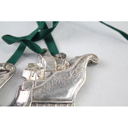 276 - Vintage Stamped .92t5 Sterling Silver Santa's Sleigh Christmas Ornament (31g)        657146