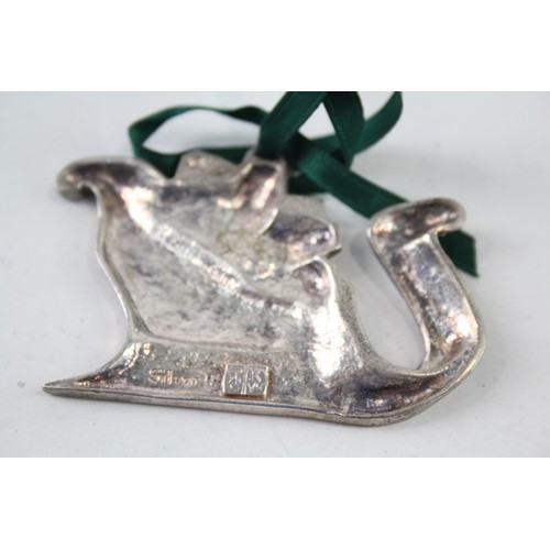 276 - Vintage Stamped .92t5 Sterling Silver Santa's Sleigh Christmas Ornament (31g)        657146