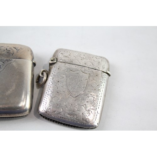 278 - 2 x Antique .925 Sterling Silver Vesta / Match Cases Inc Victorian (50g)       657127