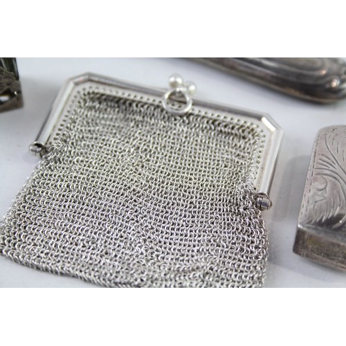 280 - 4 x Antique / Vintage .925 Sterling Silver Ladies Vanity Inc Purse Etc (81g)       657060