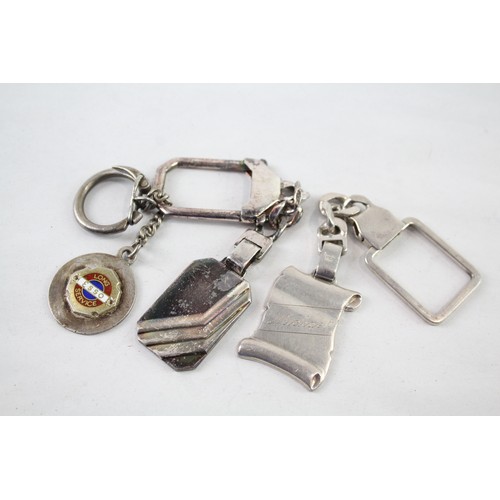 283 - 3 x Vintage Hallmarked .925 Sterling Silver Keyrings (51g)       657078