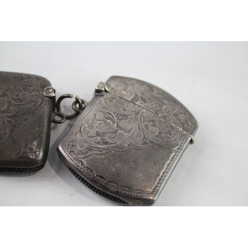 284 - 3 x Antique / Vintage .925 Sterling Silver Vesta / Match Cases Inc Victorian 55g      657136