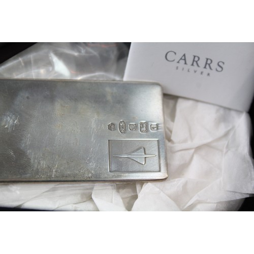 289 - CONCORDE Hallmarked .925 Sterling Silver Luggage Tag In Original Box (22g)      657155