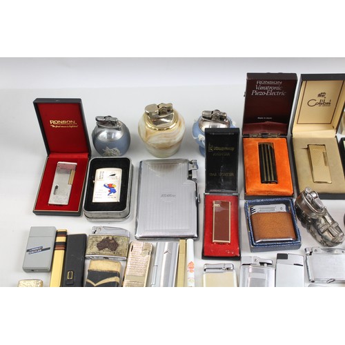 298 - Cigarette / Pocket Lighter Job Lot Inc Vintage Table / Desk Zippo Ronson Etc x60      551289