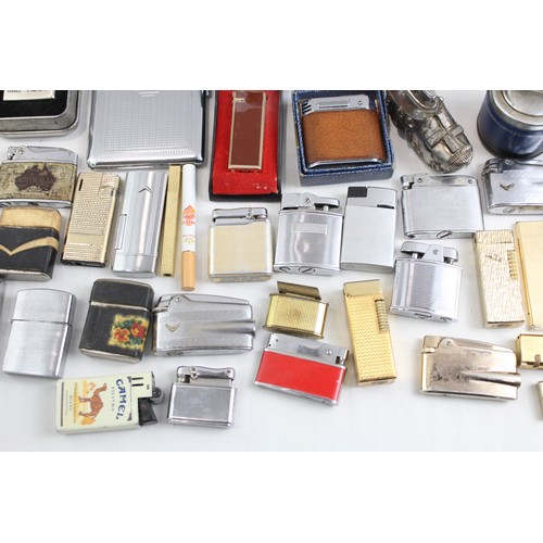 298 - Cigarette / Pocket Lighter Job Lot Inc Vintage Table / Desk Zippo Ronson Etc x60      551289