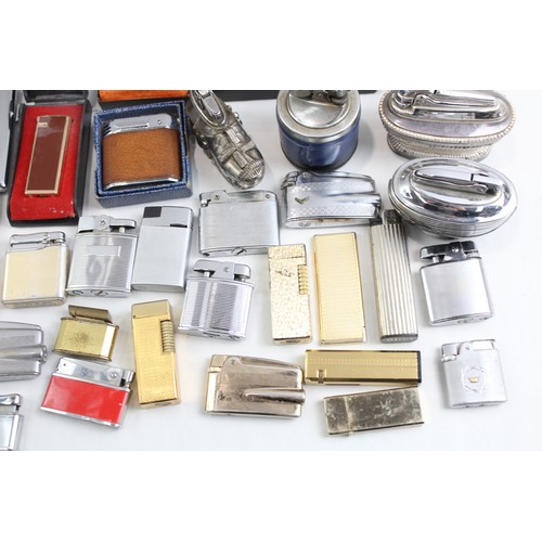 298 - Cigarette / Pocket Lighter Job Lot Inc Vintage Table / Desk Zippo Ronson Etc x60      551289