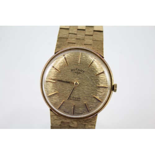 305 - Mens Vintage Rotary Gold Tone Watch Hand-Wind Working       410122