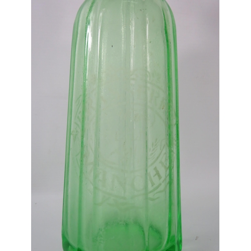 44 - Vintage French Uranium glass soda syphon,13