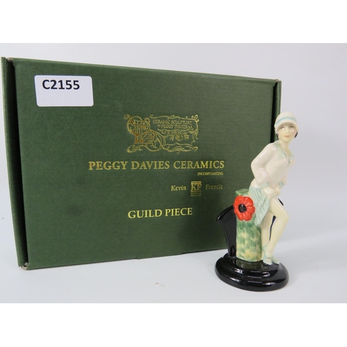 48 - Peggy Davies ceramics Kevin Francis mini Clarice cliff figurine, 4.5