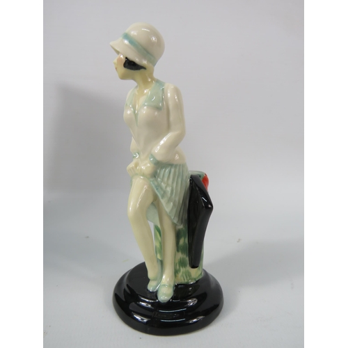 48 - Peggy Davies ceramics Kevin Francis mini Clarice cliff figurine, 4.5