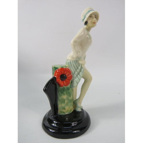 48 - Peggy Davies ceramics Kevin Francis mini Clarice cliff figurine, 4.5