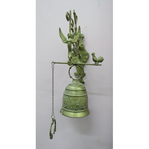 81 - Large brass wall mounted bell.