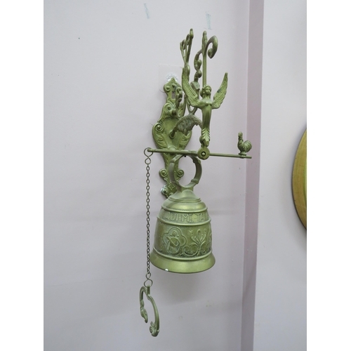 81 - Large brass wall mounted bell.