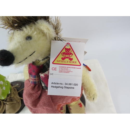 102 - Two Clemens Spieltiere Limited edition teddy bears Meadow Child Emilia & Hedghog Stapsine both come ... 