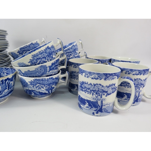 119 - 48 pieces of Spode Blue Italian mugs, cups, saucers and side plates.