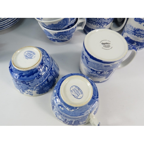 119 - 48 pieces of Spode Blue Italian mugs, cups, saucers and side plates.