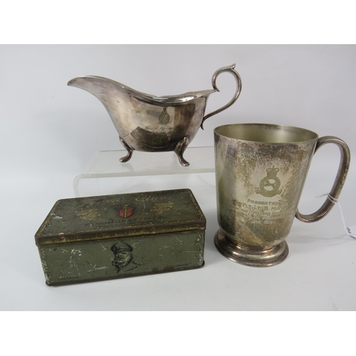 124 - Military presentation tankard and gravy boat relating to the Royal Marines 1945 & Royal Airforce 196... 