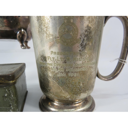 124 - Military presentation tankard and gravy boat relating to the Royal Marines 1945 & Royal Airforce 196... 