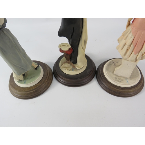 138 - Three ADL Vittorio Tessaro Italian figurines in a art deco style, the tallest measures 10