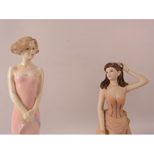 139 - Two Coalport figuines Age of Elegance Regency Gala and Silhouettes Kay, the tallest measures 10