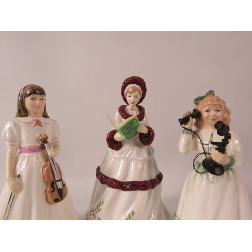 160 - Three Royal Doulton figurines First Performance, Twelve Days of Christmas & Hello Daddy.