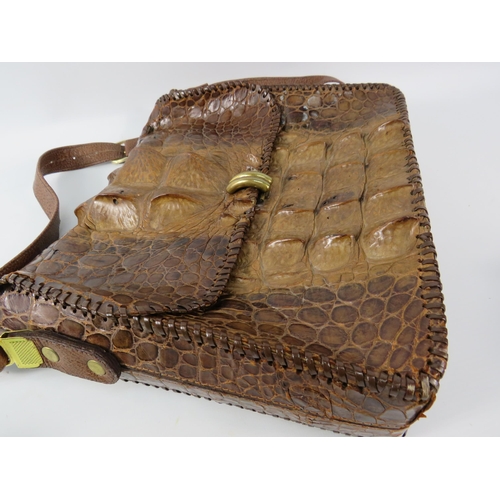 167 - Unique vintage handbag believed to be Hornback Crocodile skin, 12