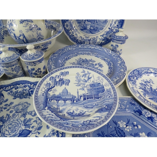 177 - Large Selection of Spode Blue Room ceramics, Jug & Bowl, Plates & Herb Jars.