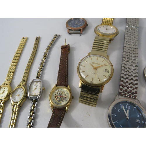 340 - Selection of mens and ladies wristwatches including a Summit automatic in running order.