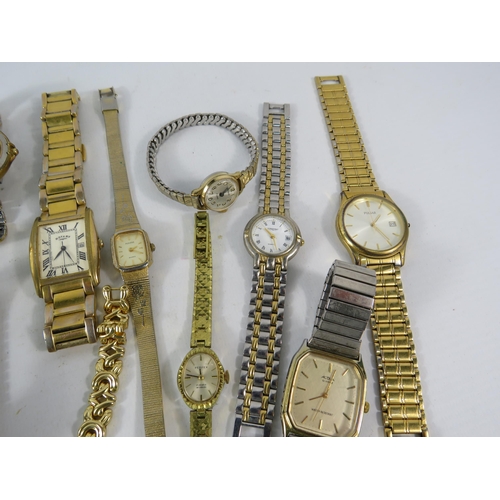 340 - Selection of mens and ladies wristwatches including a Summit automatic in running order.