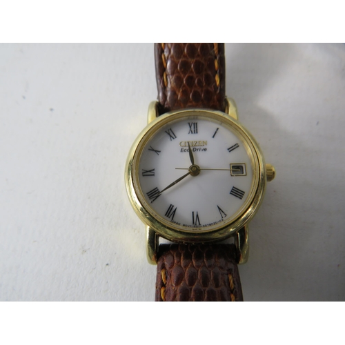 343 - 3 vintage mens watches Rone, Helvetia etc plus a ladies citizen eco drive. 3 of the 4 are working.