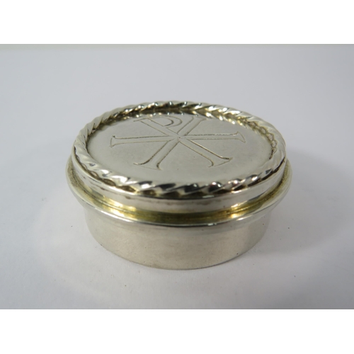 366 - Sterling silver PYX Communion wafer box London 1959.